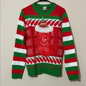 Sriracha Holiday Cheer Red and Green Crewneck Sweater